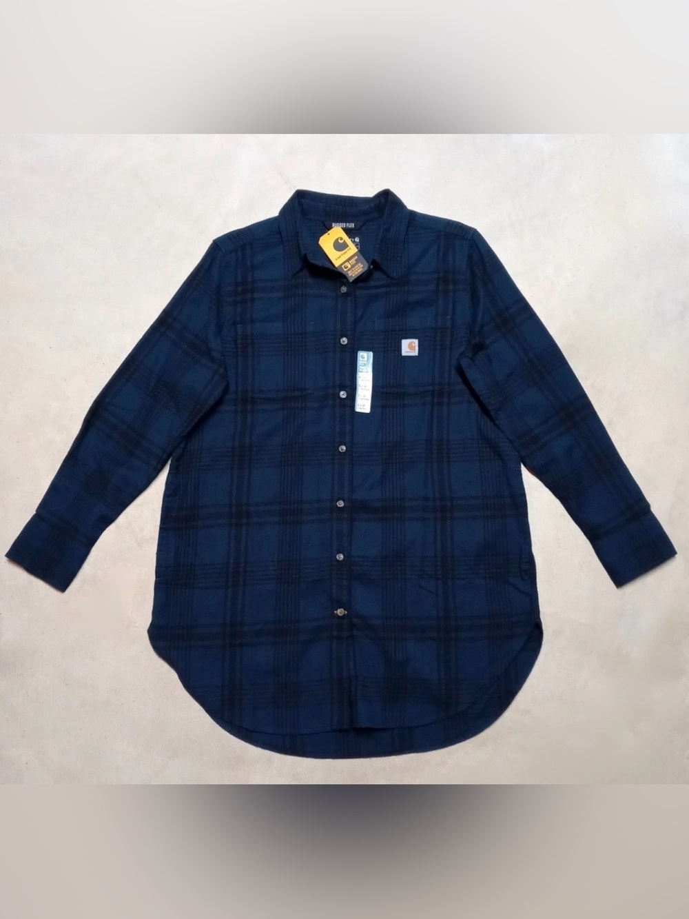 Carhartt Womens Rugged Flex Relaxed Fit Flannel Long-Sleeve Plaid Tunic Size XXL - Picture 3 of 7